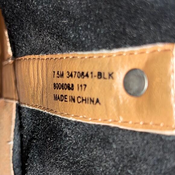 Frye & Co Boots Sarah Shortie Ankle Black Suede Western Bootie - Picture 7 of 8